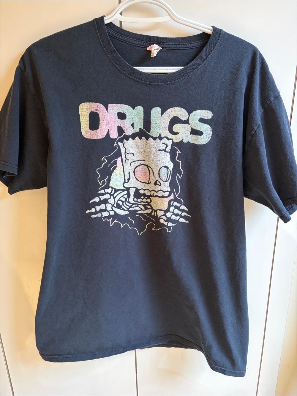 Bart Graphic Tee with Pastel 'DRUGS'